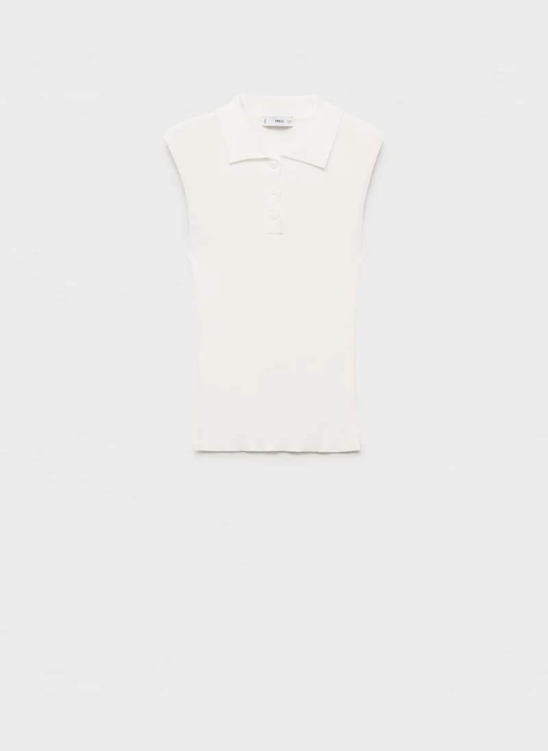 MANGO Polo-Neck Knitted Top