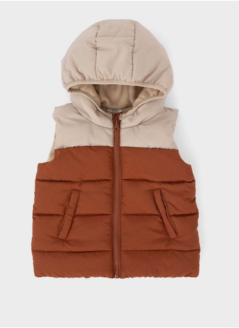 DeFacto - Kids Color Block Hooded Puffer Jacket - Image 1