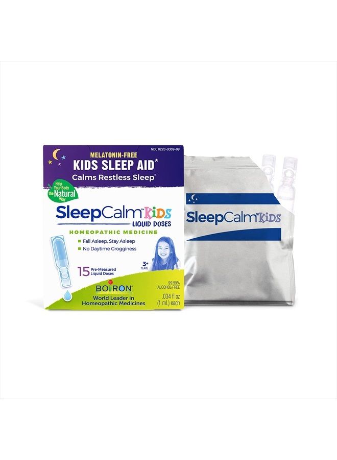 Boiron SleepCalm Kids Liquid Doses Sleep Aid for Deep, Relaxing, Restful Nighttime Sleep - Melatonin-Free and Non Habit-Forming - 15 Count (Pack of 1) - Image 1