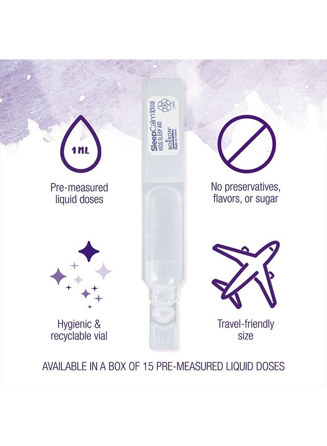 Boiron SleepCalm Kids Liquid Doses Sleep Aid for Deep, Relaxing, Restful Nighttime Sleep - Melatonin-Free and Non Habit-Forming - 15 Count (Pack of 1) - Image 3
