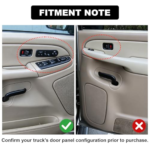 YZQPNB Front Door Armrests Compatible with 1999-2006 Chevy Silverado Tahoe Suburban, GMC Sierra Yukon Dark Gray Left and Right Passanger Side - Image 2