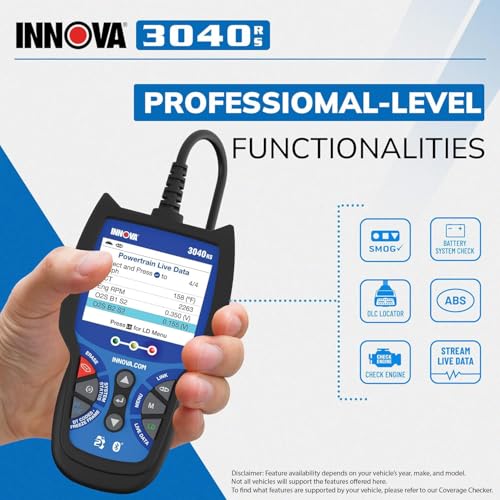 iNNOVA إنوفا 3040RS، جهاز فحص OBD2، جهاز بث بيانات حية، مختبر بطارية/بديل، إعادة ضبط ضوء فحص المحرك/ضوء الفرامل/ضوء الزيت، إصلاحات وتكاليف إصلاح مجانية موصى بها من ميكانيكي، تحديثات مجانية - Image 2