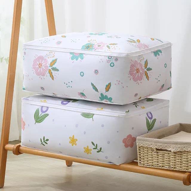 MARK AMPLE Foldable Storage Bags Folding Organizer Bag for Clothes Quilt Blanket Pillow Luggage Breathable Closet Organizer Color Transparent with Random Print 10 - Image 2