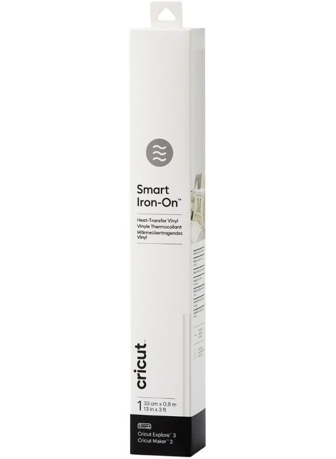 Cricut Smart Iron On  White  0.9 M (3 Ft)  Heat Transfer Vinyl Roll (Htv)  For Use With Explore 3 And Maker 3 - Image 1