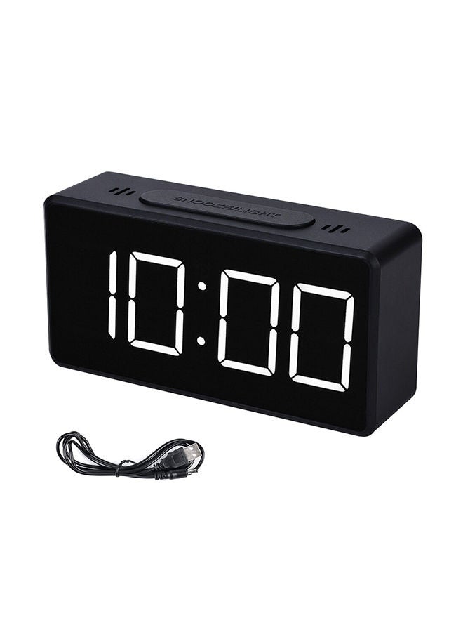 NIBEMINENT USB Charging LED Digital Display Alarm Clock Black - Image 1