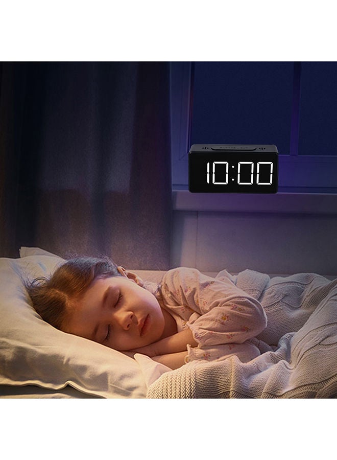 NIBEMINENT USB Charging LED Digital Display Alarm Clock Black - Image 4