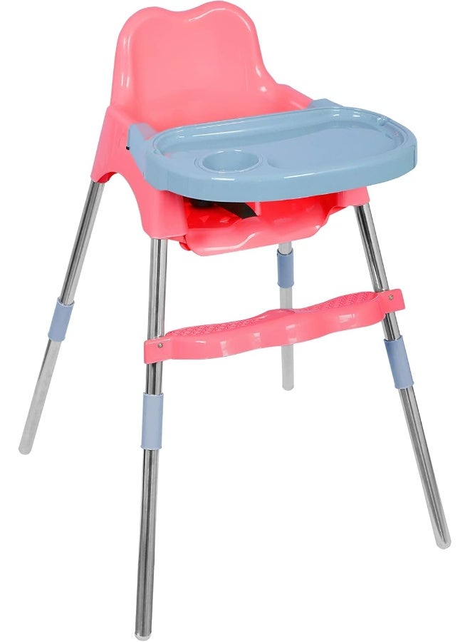 ESQUBE Esqube Bobo Baby feeding chair/kids high booster chair with foot rest and tray- Pink  - Image 1