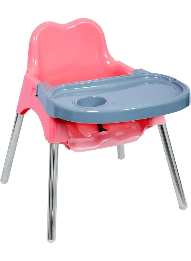 ESQUBE Esqube Bobo Baby feeding chair/kids high booster chair with foot rest and tray- Pink  - Image 5