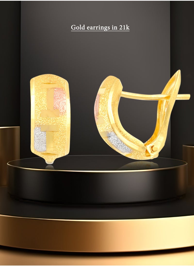BAFLEH JEWELLERY - Gorgeous 21k Gold Earrings for Special Moments - Image 1