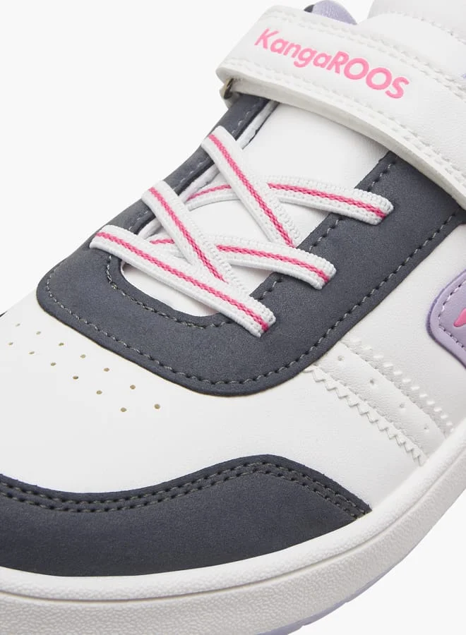 kangaROOS Girls' Logo Detail Sports Shoes with Hook and Loop Closure