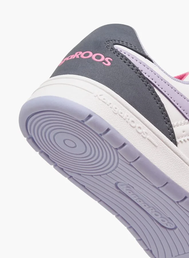 kangaROOS Girls' Logo Detail Sports Shoes with Hook and Loop Closure