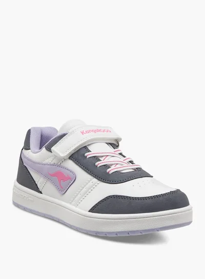 kangaROOS Girls' Logo Detail Sports Shoes with Hook and Loop Closure