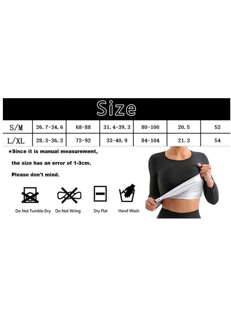 SYOSI بدلة الساونا للنساء، سترة العرق، قميص طويل الأكمام، قمصان التخسيس، تشكيل الجسم، ممارسة اللياقة البدنية في صالة الألعاب الرياضية للحصول على أداء مثالي في صالة الألعاب الرياضية، والتعافي، وحرق السعرات الحرارية المتسارعة (L/XL) - Image 4