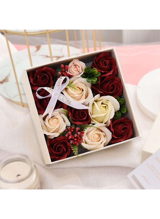 Ideal Swan Rose Bath Soap - Rose Flower Floral Scented Rose Soap Petals Body Soap In Flower Box, Bath Soap For Birthday Valentine’S Day Thanksgiving Day Christmas (White)  - Image 1