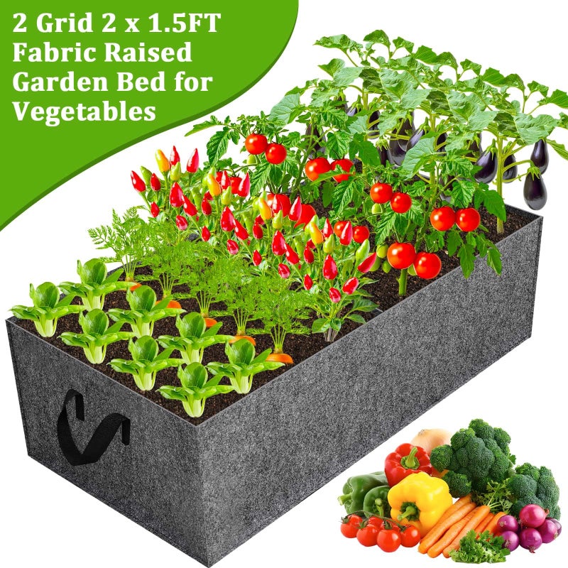 Tidponra Cucumber Trellis with Grow Bag, 50 x 36 Inches Reusable Garden Vegetable Trellis with Fabric Raised Bed, Climbing Net and Plant Support Clips for Greenhouse Climbing Plants - Image 4
