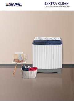 EGNRL 6.5 KG Wash/ 5.0 KG Spin Semi- Automatic Twin Tub Washing Machine, EGWM800, White (1 Year Brand Warranty)  - Image 2