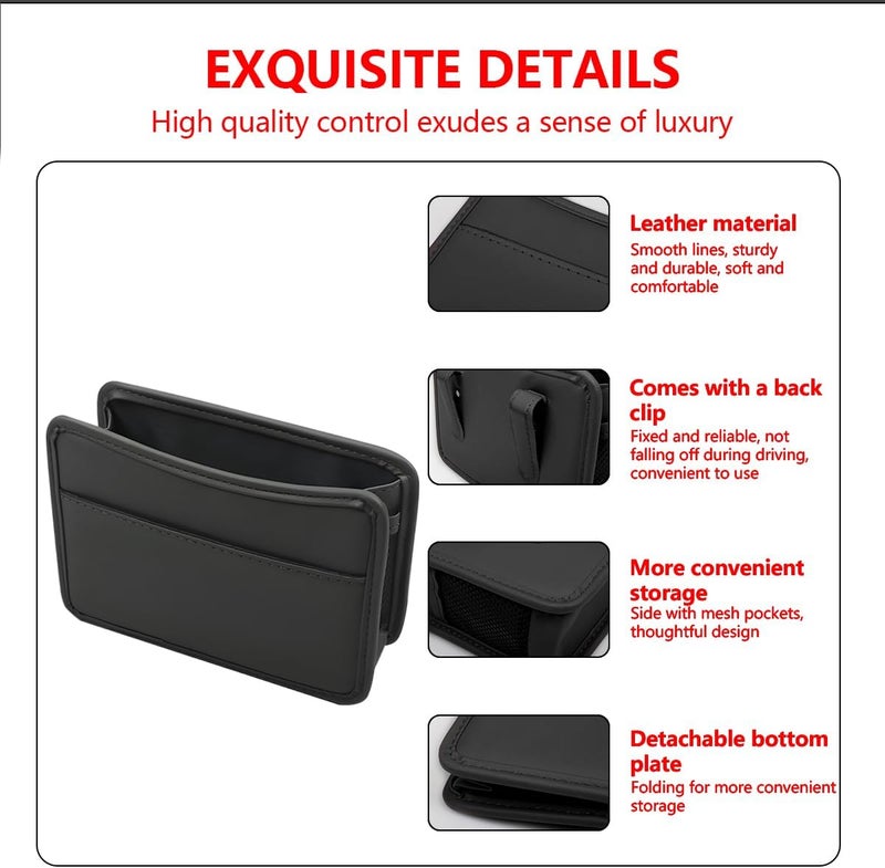 Bittwee Leather Foldable Hanging Car Trash Can - Mini Automotive Dustbin Organizer - Image 4