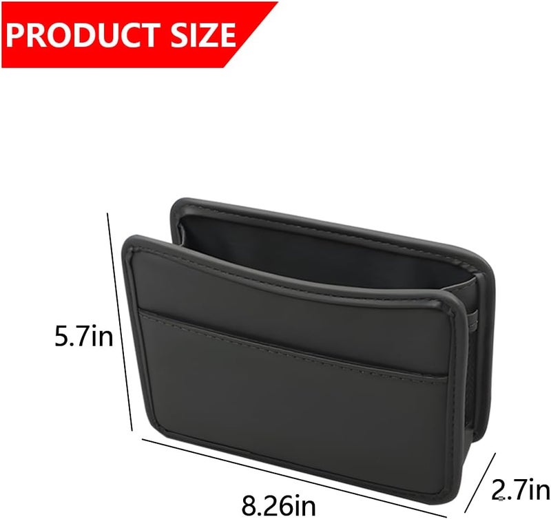 Bittwee Leather Foldable Hanging Car Trash Can - Mini Automotive Dustbin Organizer - Image 2