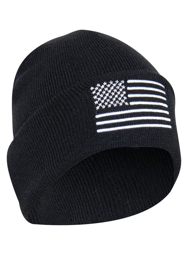 Rothco 57877: Us Flag Embroidered Fine Knit Watch Cap - Image 1
