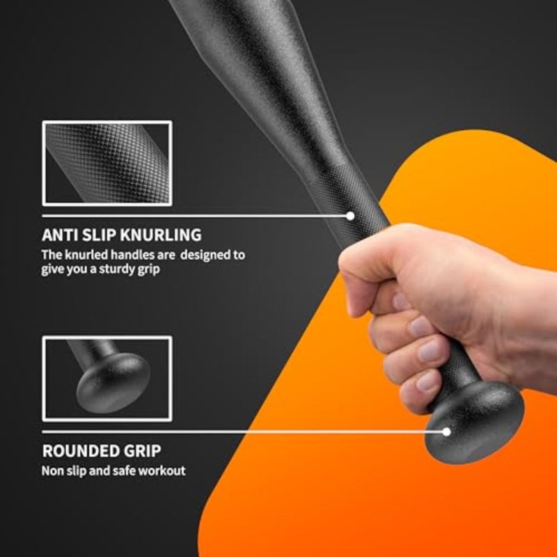Indian Clubs Steel Mace Bell - Weight Club Bells for Strength Training, Rehabilitation, Conditioning and Rotational Training - 5, 10, 15, 20 lbs Options for Women Men - Image 3