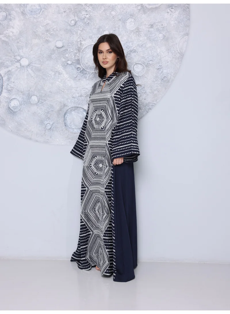IKKXA  Celeste Indigo Jalabiya IK5025 Blue  | Best Price UAE