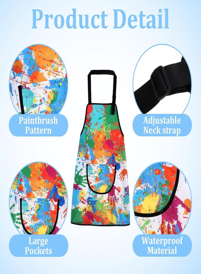 Molain Kids Aprons with Removable Sleeve Covers, Waterproof Toddler Smock with Pockets for Kids Cooking Painting Baking Crafting Art Gardening Adjustable - Image 3