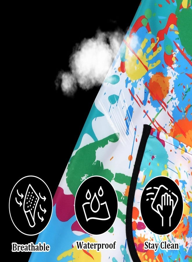 Molain Kids Aprons with Removable Sleeve Covers, Waterproof Toddler Smock with Pockets for Kids Cooking Painting Baking Crafting Art Gardening Adjustable - Image 5