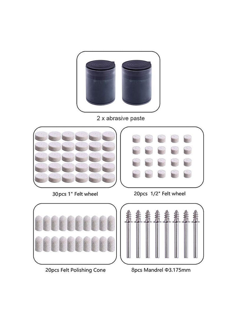 DIY Crafts Diy Crafts 11289 India 302707169302 Polishing Buffing Pads Wheel Wool for Dremel Rotary Tool Kit, Multicolor, 90 Piece  - Image 2
