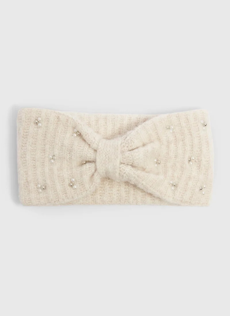Oatmeal Pearl Headband