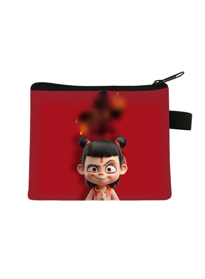 KUYING Nezha Children's Zero Wallet Mini Short Storage Bag 