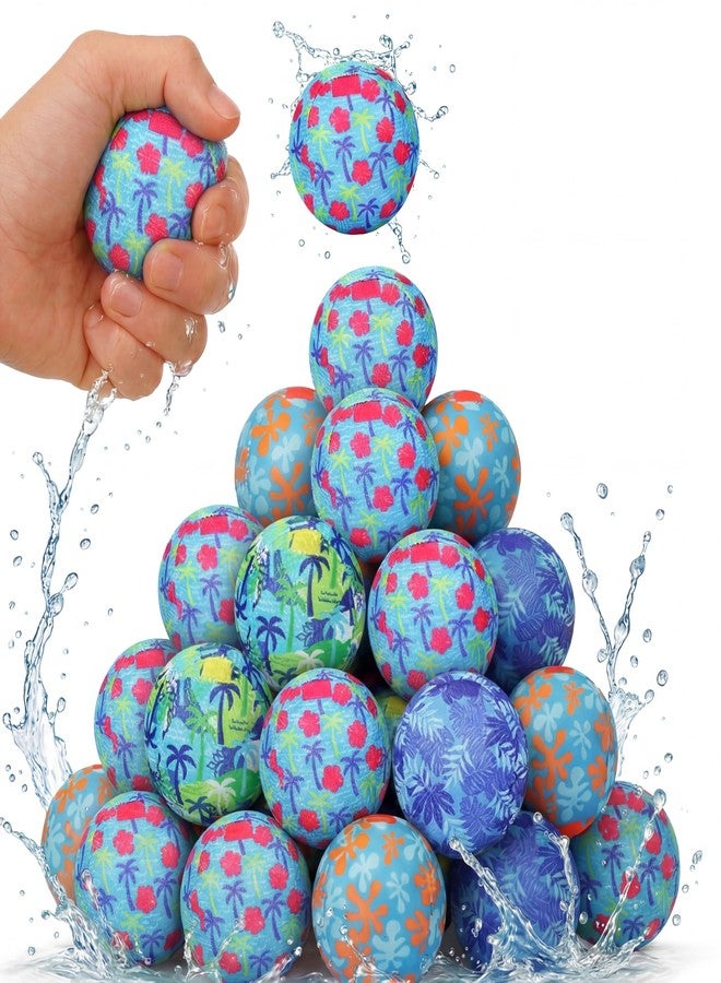 Vertintong 48 Pcs Water Splash Float Balls Reusable Pool Beach Toys Bulk 2 Inch Mini Bomb Absorbent Ball for Summer Beach Pool Party Favors Outdoor Soaking Game Activities - Image 1