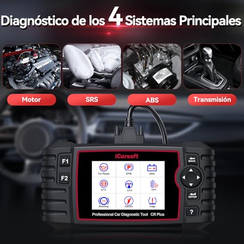 iCarsoft CR Plus OBD2 Scanner Diagnostic Tool, Code Reader for ABS Transmission Engine Airbag System. Car Scan Tool with EVAP and O2 Sensor Test,On-Board,Freeze Frame,Oil Reset-Free Update - Image 2