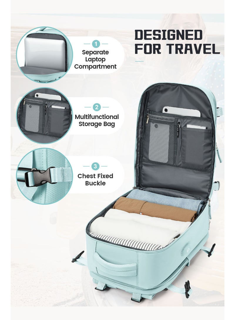 Travel Laptop Backpack for Men Women, Airplane Approved Travel Backpack Suitcase with Usb Charging Port,Carry On Backpack,Lightweight College 20L Luggage Bag 15.6inch Laptop backpack Gifts for Business - Image 3