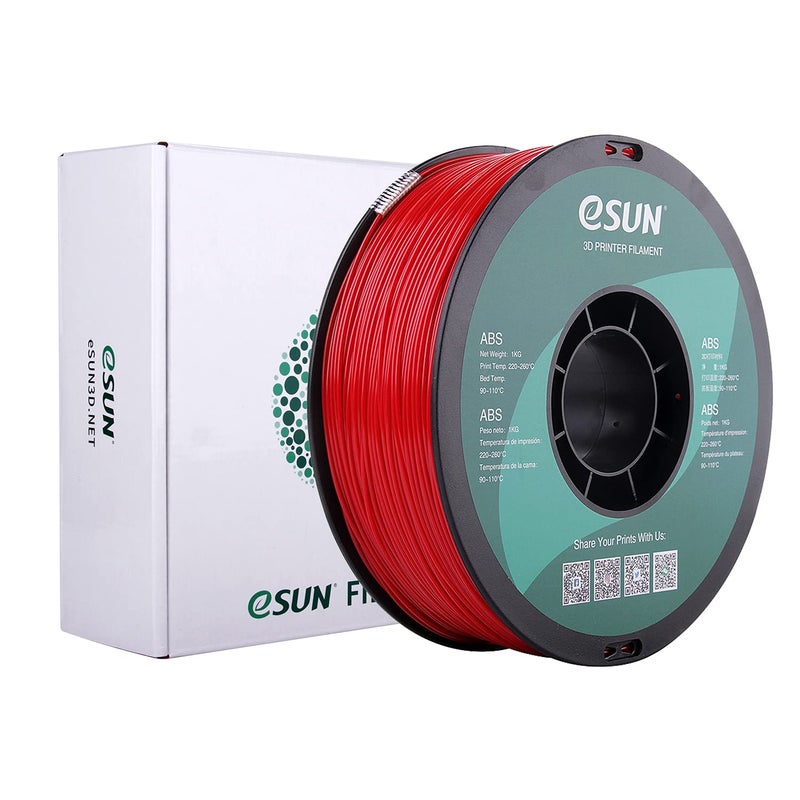 eSUN ABS+ Filament 1.75mm, 3D Printer Filament ABS Plus, Dimensional Accuracy +/- 0.05mm, 1KG Spool (2.2 LBS) 3D Printing Filament for 3D Printers, Fire Engine Red - Image 1