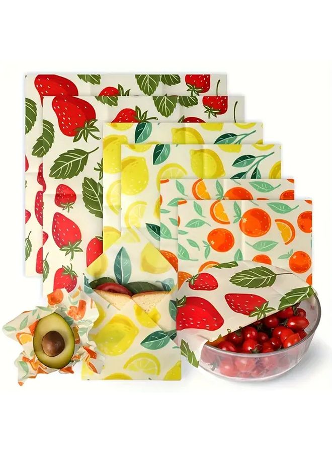 Set Of 3 Reusable Beeswax Wraps Freezer Safe Sandwich Bags Fruit Set For Food Protection - Image 1