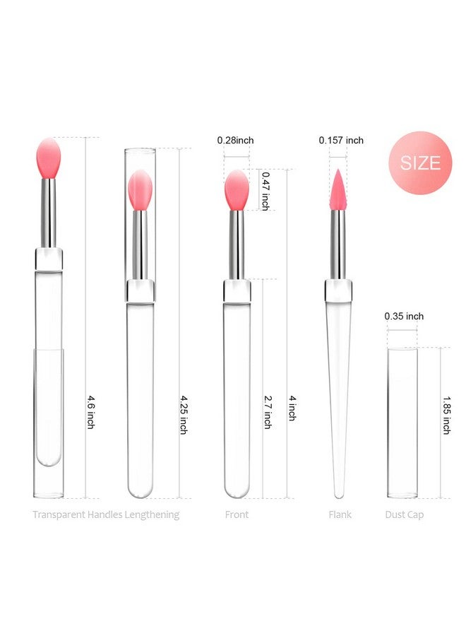 SPOVE Silicone Lip Brush Lipstick Applicator Brushes With Cap 8Pcs Reusable Makeup Brushes Lip Gloss Wands Cosmetic Tool Cream Applicator - Image 3