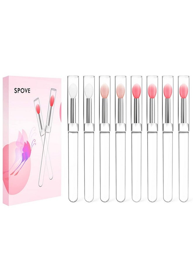 SPOVE Silicone Lip Brush Lipstick Applicator Brushes With Cap 8Pcs Reusable Makeup Brushes Lip Gloss Wands Cosmetic Tool Cream Applicator - Image 1
