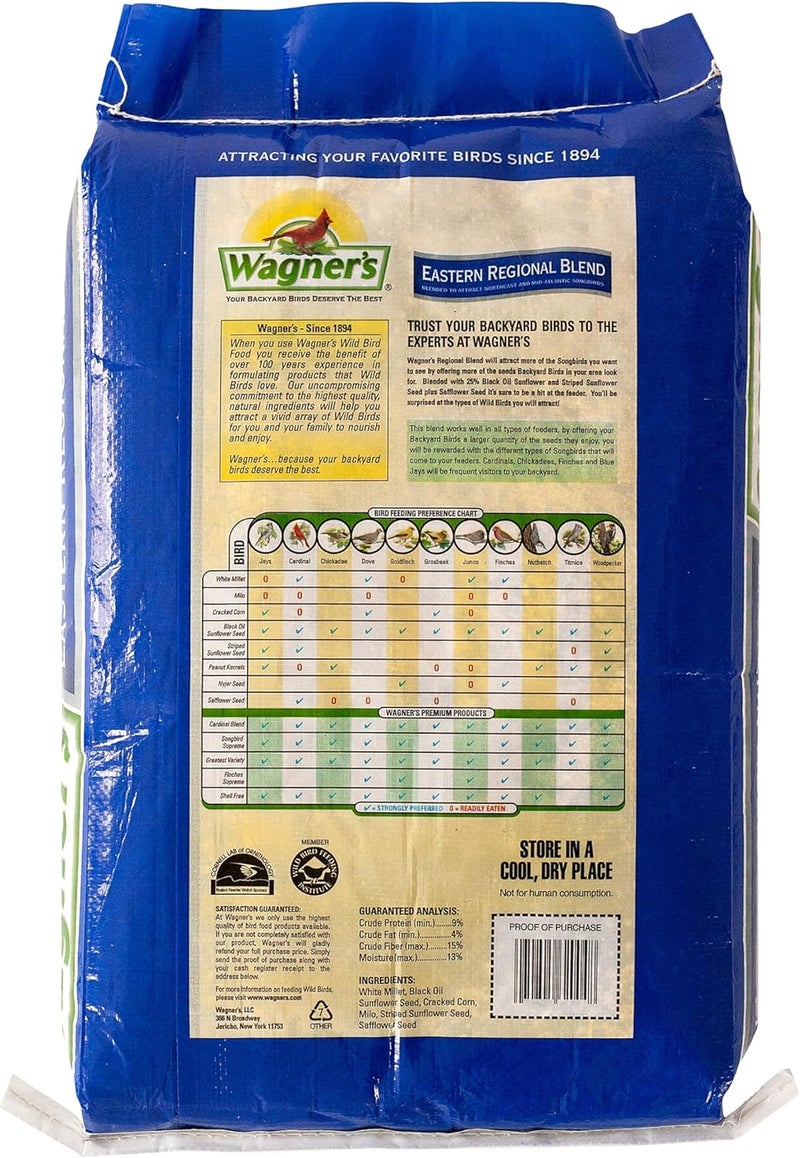 فاجنرز طعام فاغنر 62004 الإقليمي للطيور البرية الشرقية، كيس 20 رطلاً - Image 2