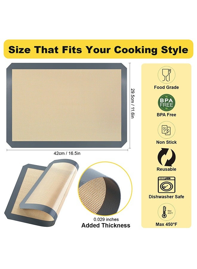 Silicone Baking Mat, Silicone Cookie Sheets for Baking, Reusable Baking Mat, Heat Resistant Nonstick Food Safe Baking Mat for Cookie, Bread, Pastry - Image 2