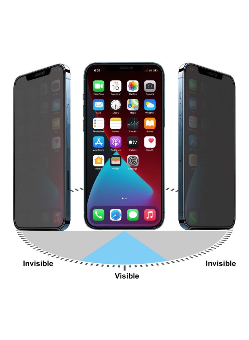 Zolo Anti-Spy Anti-Fingerprint Matt Privacy 9D Tempered Glass Screen Protector For Apple iPhone 12  Black - Image 2