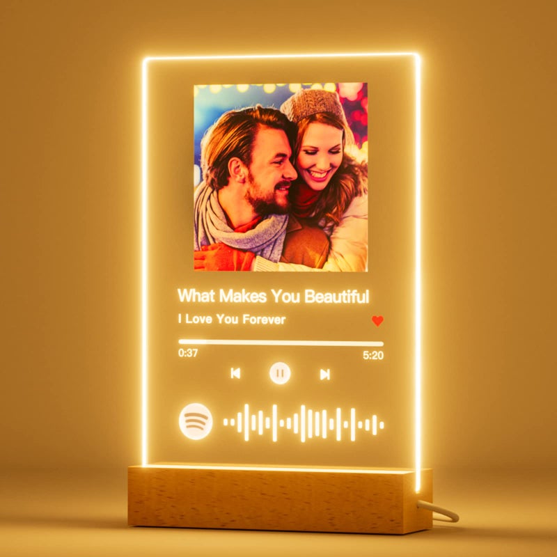 witfox witfox Personalized Gifts for Women Men  Acrylic Spotify Song Plaque  Spotify Plaque Custom Photo Gifts for Boyfriend Girlfriend  Customized Gifts for Him Her 