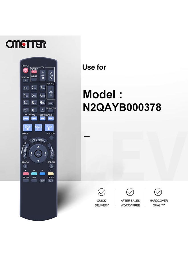 OMETTER - N2QAYB000378 For Panasonic Blu-Ray Disc Player Remote Control DMP-BD60 DMP-BD80 DMP-BD35 DMP-BD605 DMP-BD601 DMP-BD80K - Image 1