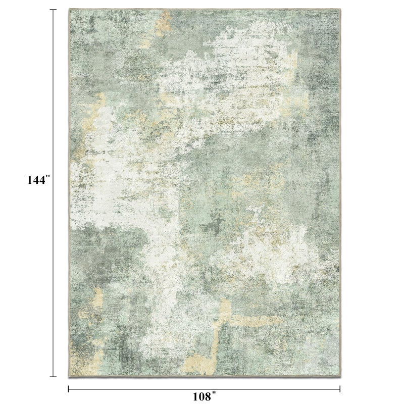 RUUGME 9x12 Area Rug for Living Room- Modern Abstract Machine Washable Rug Large Area Rug Indoor Stain Resistant Carpet for Bedroom Non-Slip Low Pile Soft Room Decor 9X12 Sage Green - Image 2