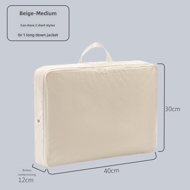 Large Down Jacket Compression Storage Bag Beige Medium