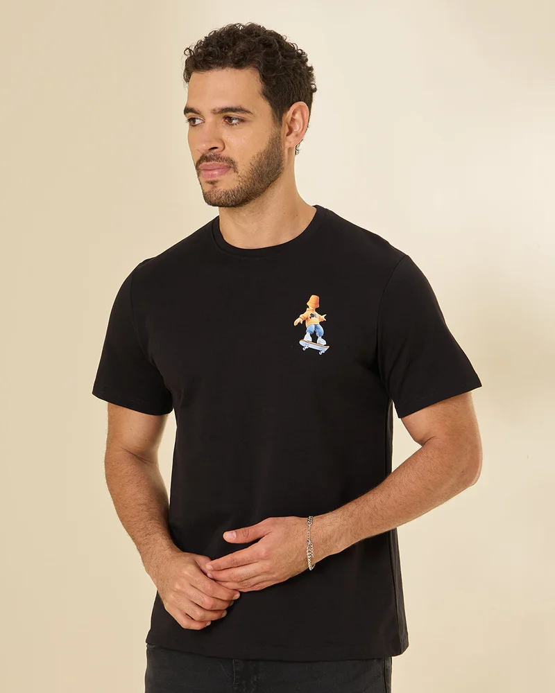 Redtag Men Black Yosemite Printed T Shirt