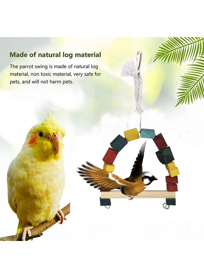 إيميلي بيتس ألعاب أرجوحة الطيور، ألعاب مضغ مع ألعاب قفص معلق للببغاوات الصغيرة، والكوكتيل، والكونيور، والعصافير، والبادجي، والمكاو، والببغاوات، وطيور الحب (متعدد الألوان، عرض 19.5 × ارتفاع 27 سم) - Image 5