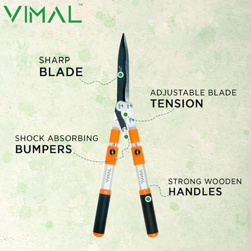 Vimal Extendable Hedge Shears Wavy Blade Telescopic Hedge Trimmers Shock Absorbing Bumpers Garden Clippers Professional Pruners Hand Loppers - Multicolor - Image 3