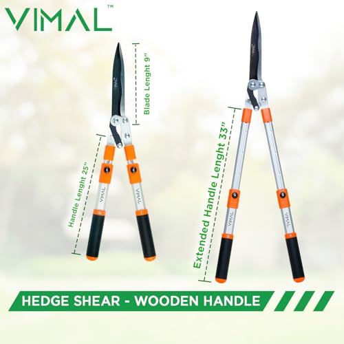 Vimal Extendable Hedge Shears Wavy Blade Telescopic Hedge Trimmers Shock Absorbing Bumpers Garden Clippers Professional Pruners Hand Loppers - Multicolor - Image 2