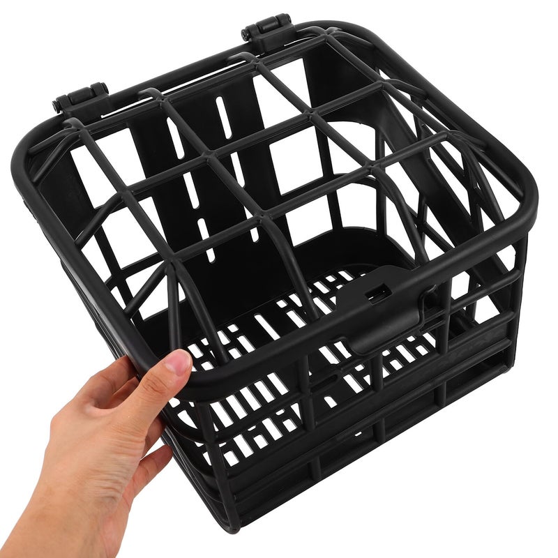 GALPADA Plastic Front Bike Basket with Lid Weather Resistant Easy Install Grocery Holder Gray - Image 5