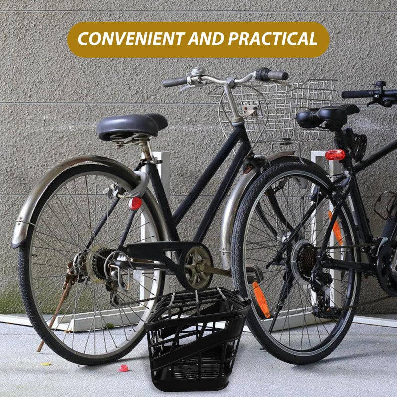 GALPADA Plastic Front Bike Basket with Lid Weather Resistant Easy Install Grocery Holder Gray - Image 4